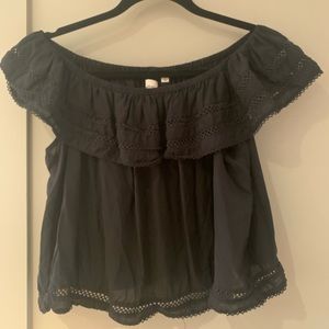 Black, off the shoulder top